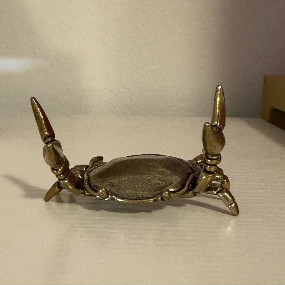 Brass Metal Decorative Crab Crawfish Pen Holder Desk Figurine - Picture 8 of 9